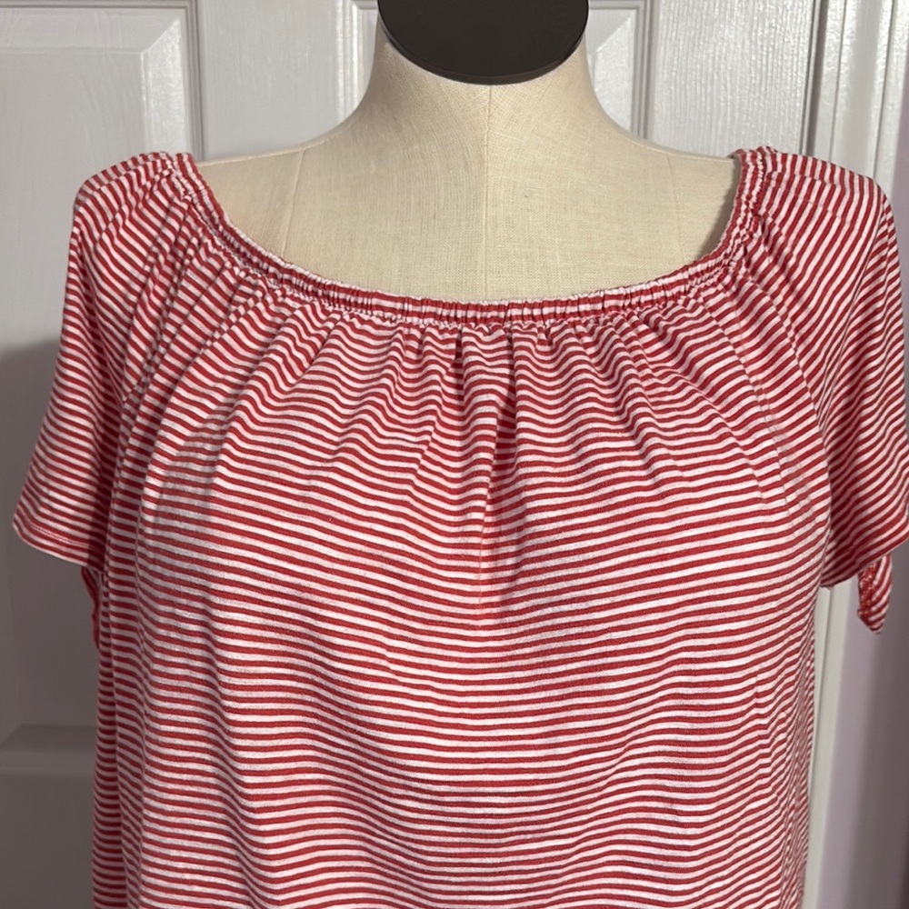 Scoop Neck Striped Women's Top
